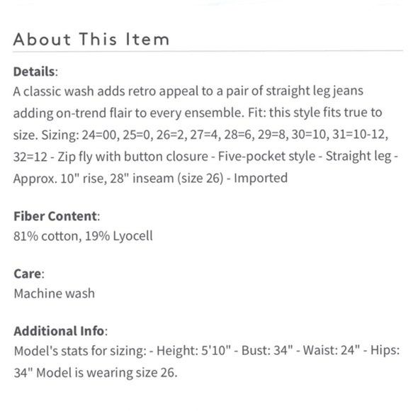 Current/Elliott The Original Straight Leg Size 23 - Picture 8 of 8